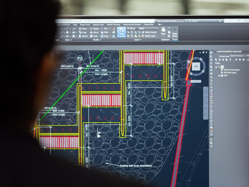 Engineer reviewing a fiber route design on screen