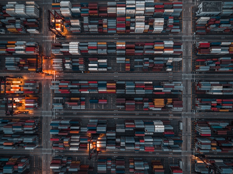 Aerial view of large-scale infrastructure yard